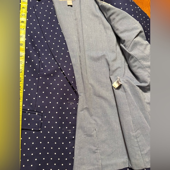 Banana Republic Blue and White Polka Dot Blazer size 8 - Picture 8 of 13